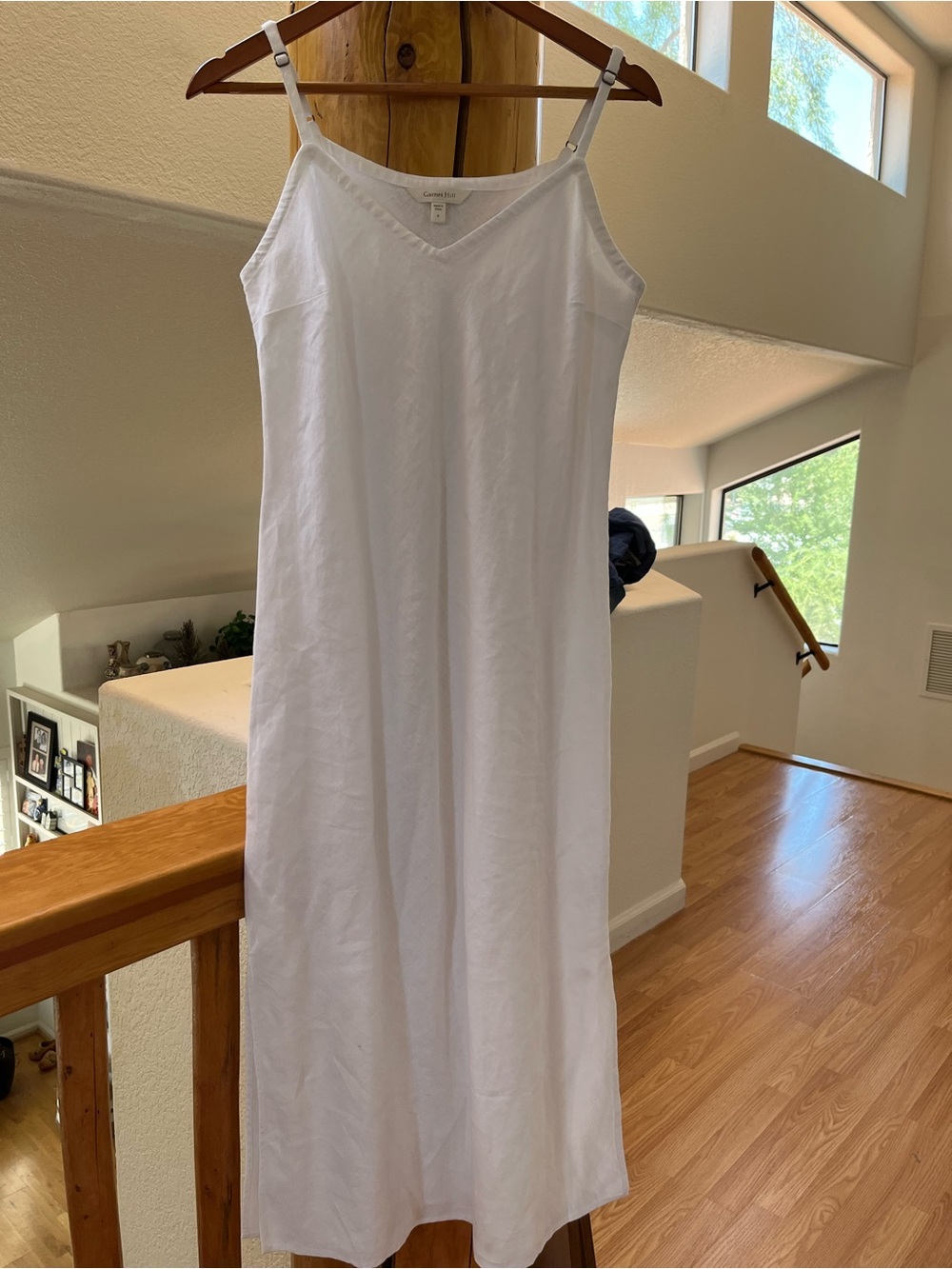 Garnet Hill White Maxi Slip Dress
